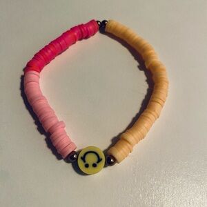 Kids Pink and Orange Beaded Bracelet